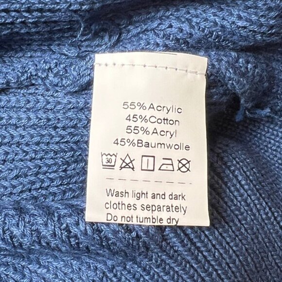 Grace Karin Blue Knit Split-Neck Pullover Sweater Women's M NWT - Picture 6 of 6